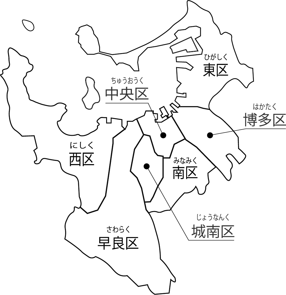 福岡市7区の地図